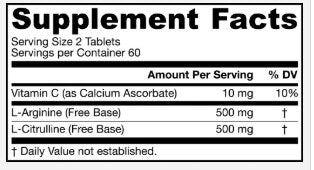 Arginine-Citrulline Sustain - 120 Tablets - Nutra Best Europe
