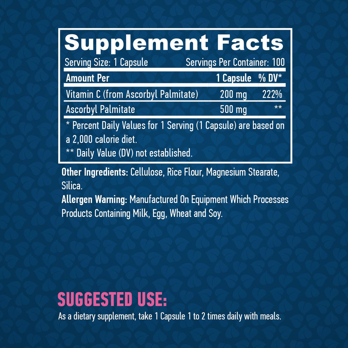 Ascorbyl Palmitate 500 mg. / 100 caps. - Nutra Best Europe