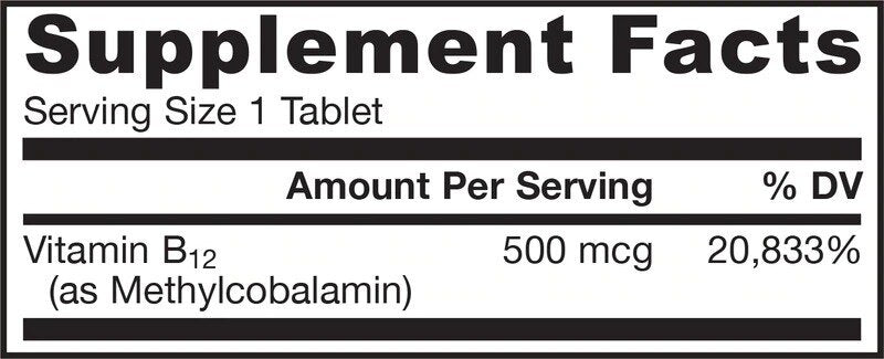Methyl B-12 500 mcg - 100 chewable tablets - Nutra Best Europe