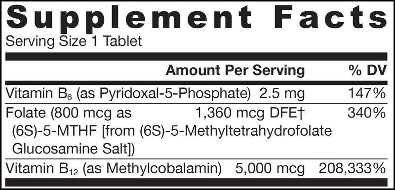 Methyl B-12 5000 mcg & Methyl Folate 800 mcg - 60 Sublingual Tablets - Nutra Best Europe