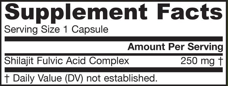 Shilajit Fulvic Acid Complex 250 mg - 60 capsules - Nutra Best Europe