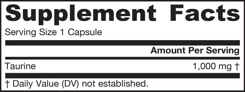 Taurine 1000 mg - 100 capsules - Nutra Best Europe