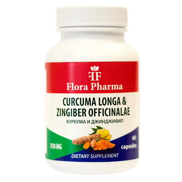 Turmeric and Ginger /60 capsules, 30 doses/ FLORA PHARMA - Nutra Best Europe