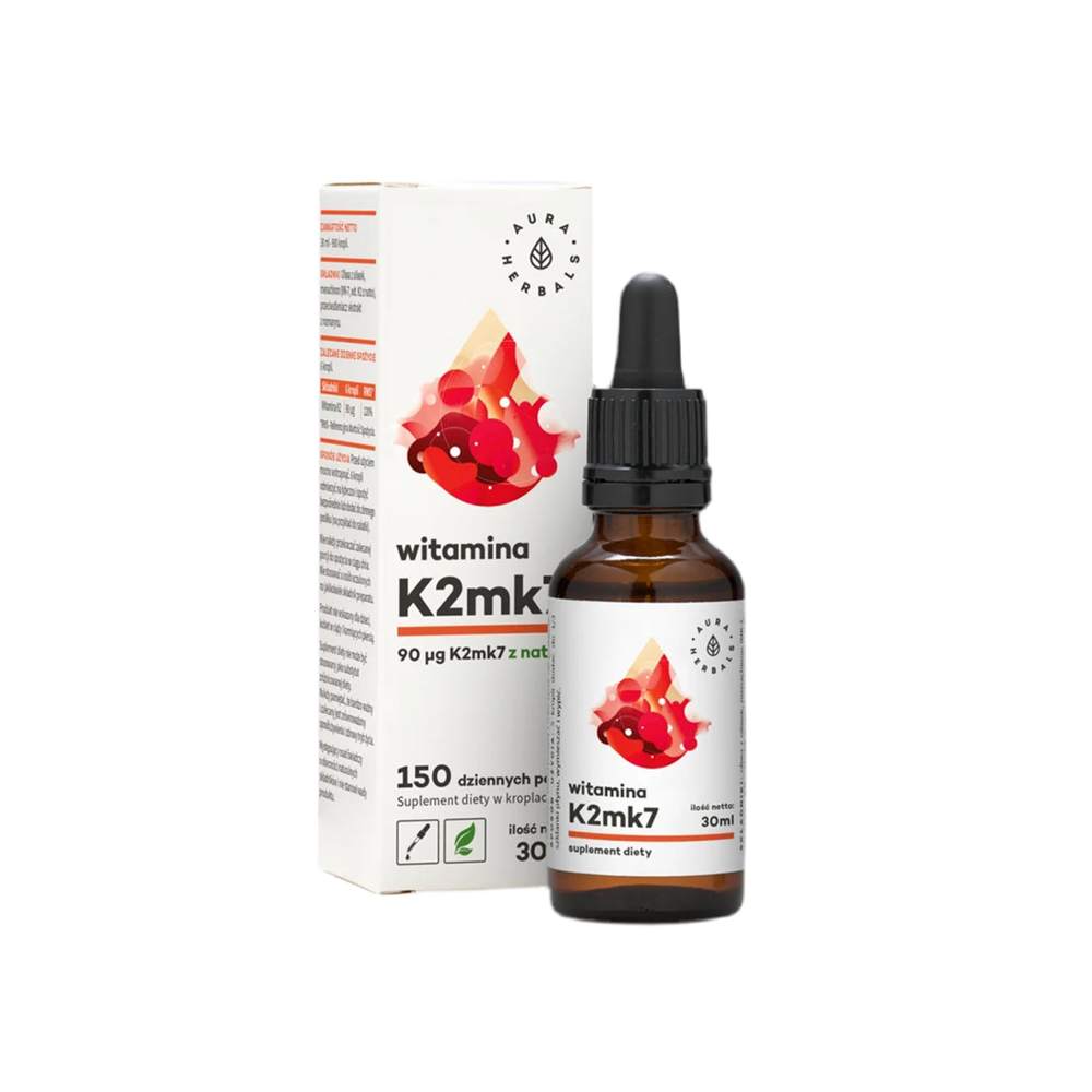 Improves bone density - Vitamin K2 (MK7), 30 ml drops Aura Herbals - Nutra Best Europe