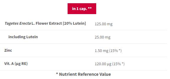 Lutein 25 mg | For Eyes Care - 90 capsules - Nutra Best Europe