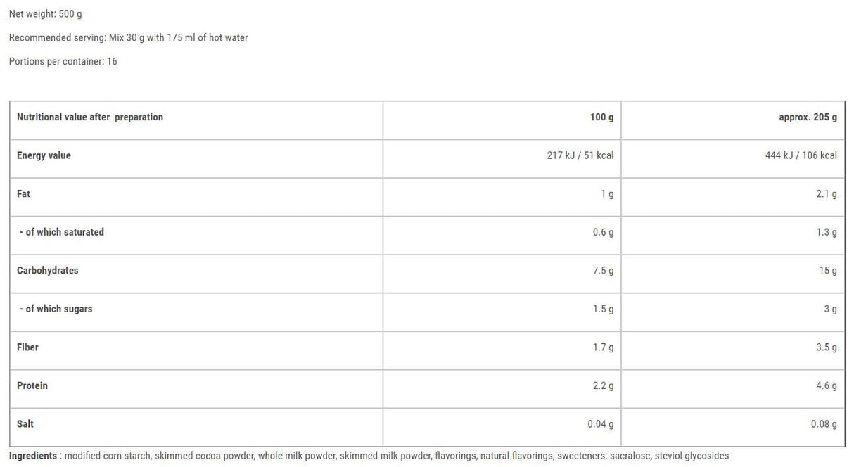 Sugar Free Pudding - 500 grams - Nutra Best Europe