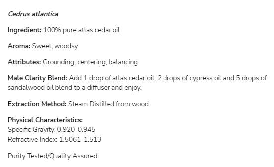 Atlas Cedar Oil | 100% Pure Cedrus Atlantica - 30 ml - Nutra Best Europe