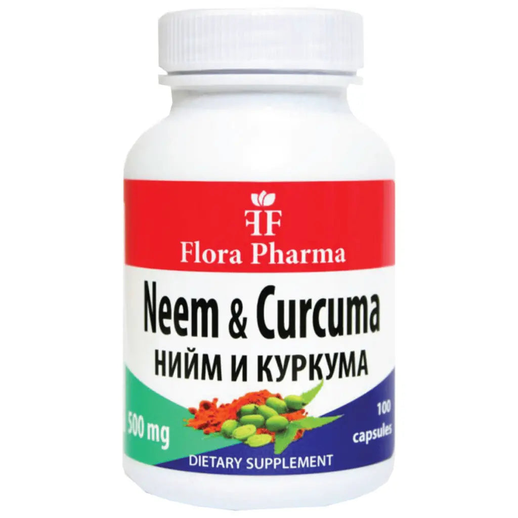 Neem és kurkuma 500 mg/Neem & Curcuma longa/100 kapszula Flora Pharma