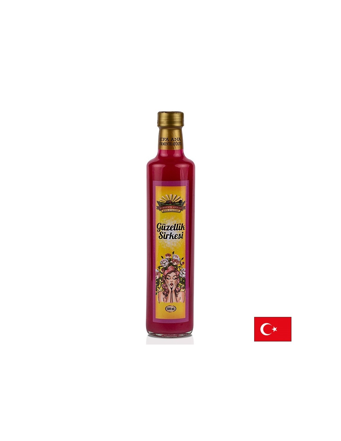Természetes ecet "Beauty" - vadrózsából, hibiszkuszból, levendulából, hegyi almából, fahéjból, 500 ml