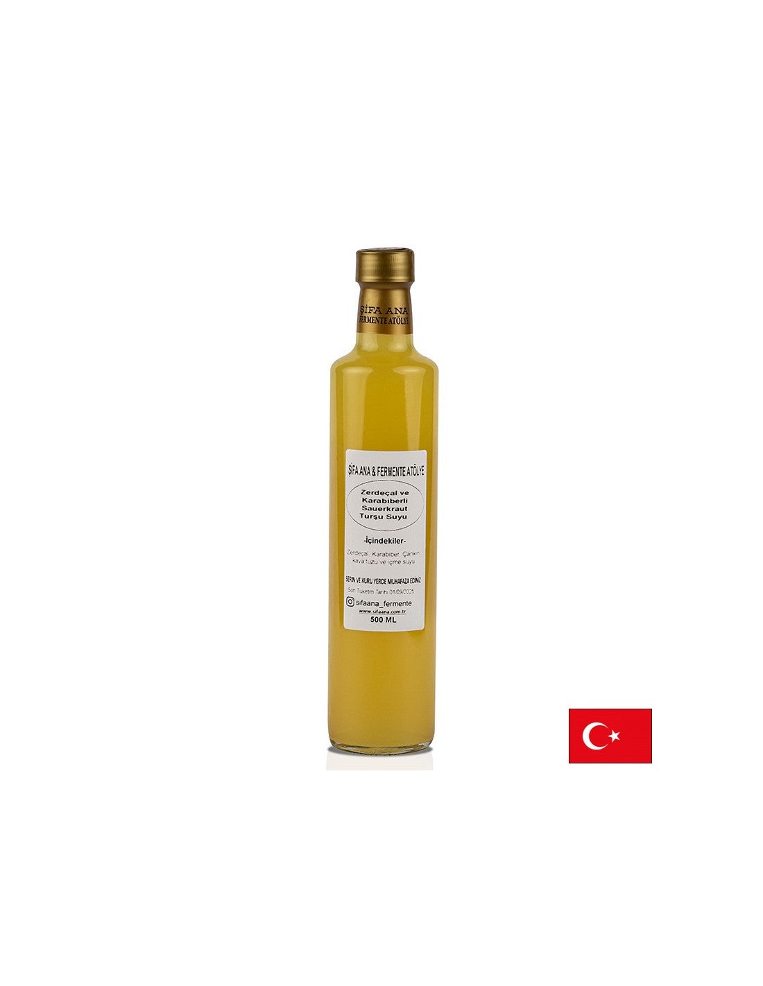 Probiotikus savanyú káposztalé kurkumával és fekete borssal, 500 ml