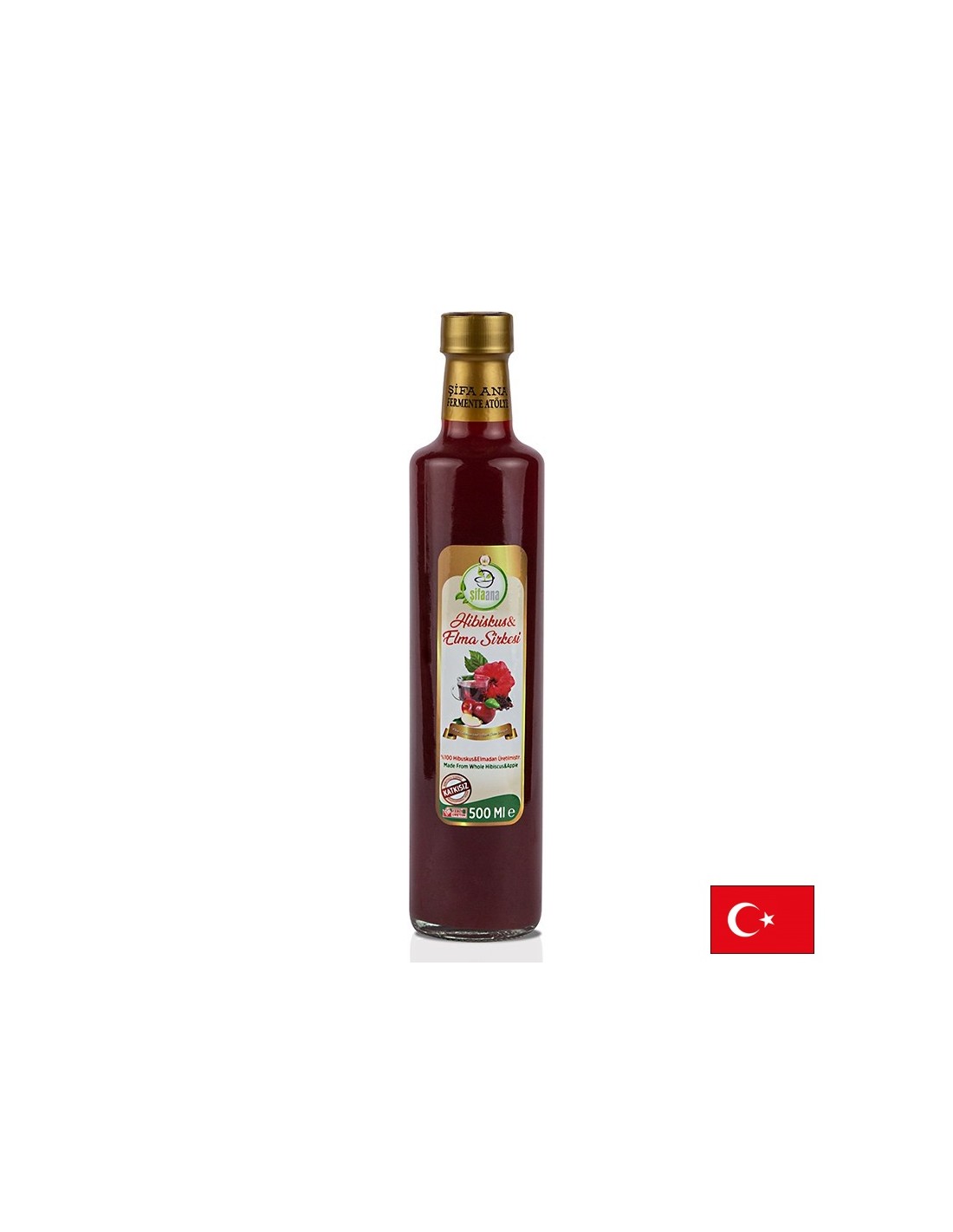 Természetes almaecet hibiszkusszal - Vérnyomás és koleszterin szabályozás, 500 ml