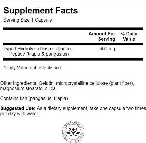 Hydrolyzed Fish Collagen Type 1 60 capsules - Nutra Best Europe
