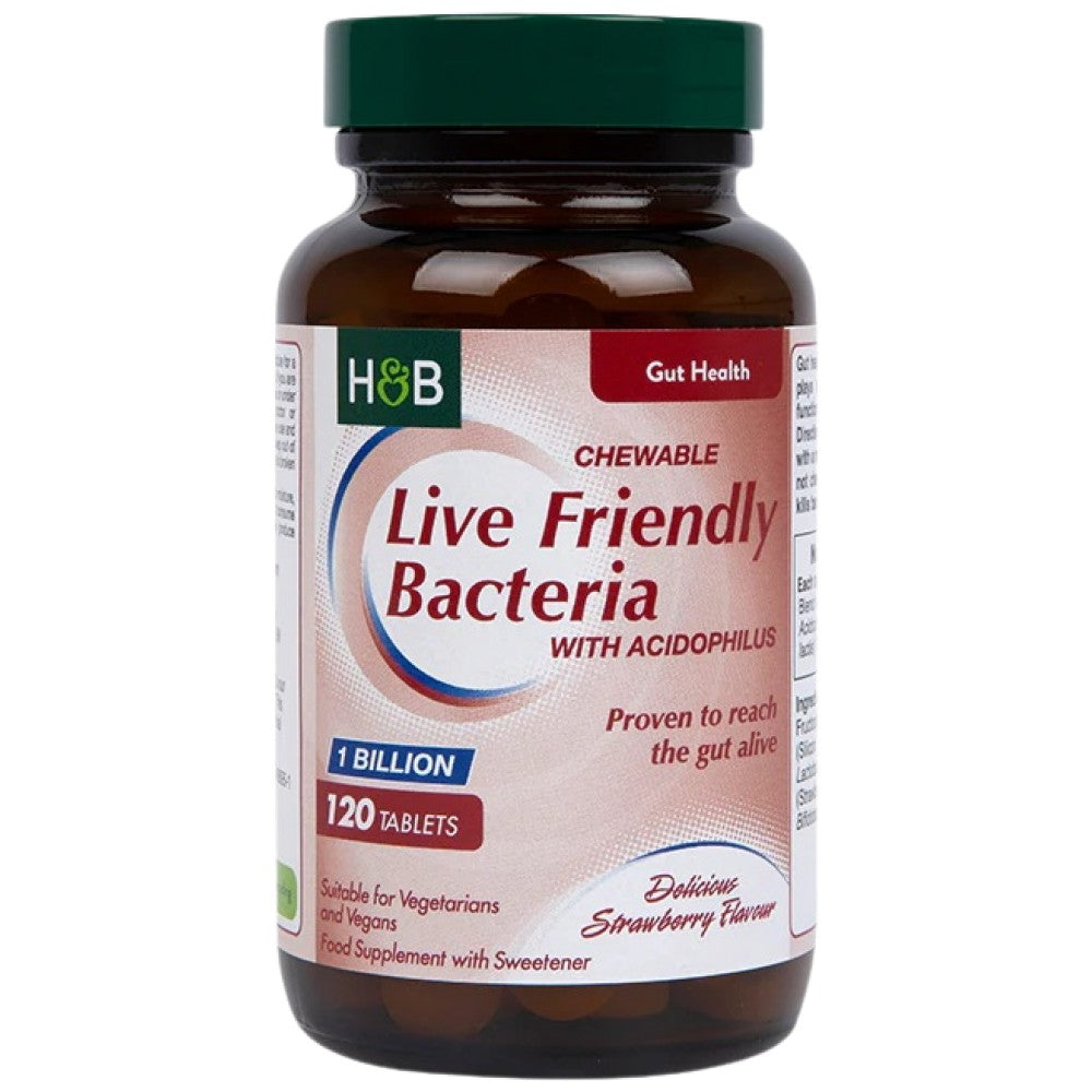 Live Friendly Bacteria | With Acidophilus Chewable 120 capsules - Nutra Best Europe