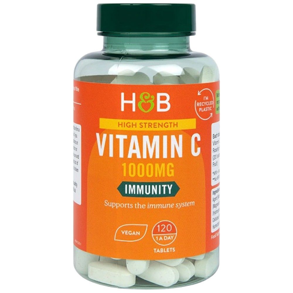 High Strength Vitamin C 1000 mg - 120 Tablets - Nutra Best Europe