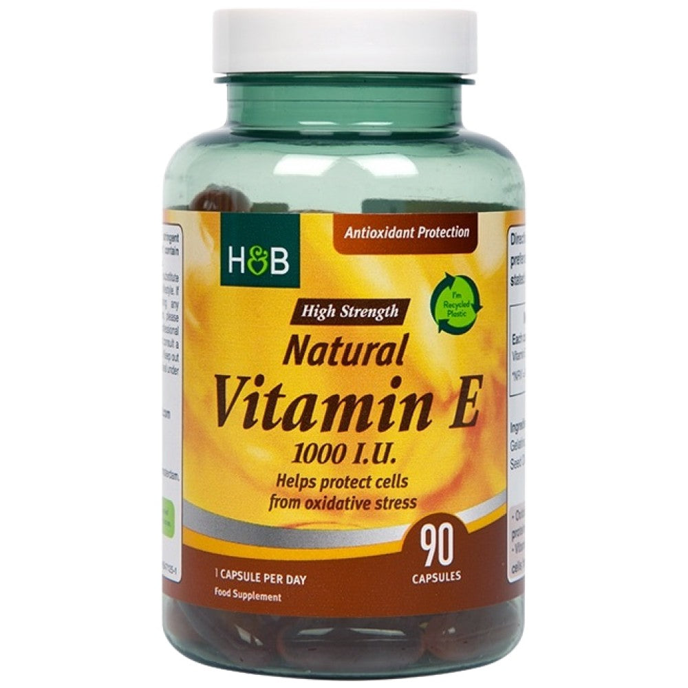Natural Vitamin E 1000 IU - 90 capsules - Nutra Best Europe
