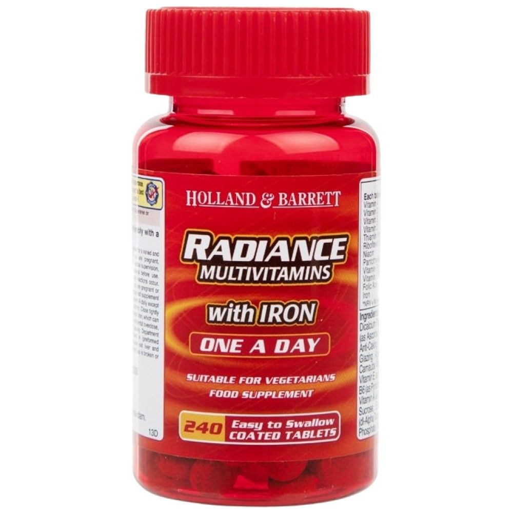 Radiance Multivitamins & Iron | One a Day - 240 Tablets - Nutra Best Europe