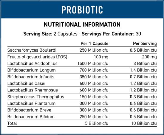 Probiotic | Advanced Multi-Strain Formula - 60 capsules - Nutra Best Europe