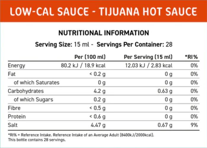 Fit Cuisine Low-Cal Sauce | Tijuana Hot - 425 ml - Nutra Best Europe