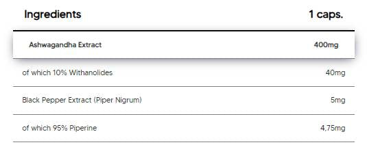 Ashwagandha 400 mg | High Dose 10% Withanolides - 90 capsules - Nutra Best Europe