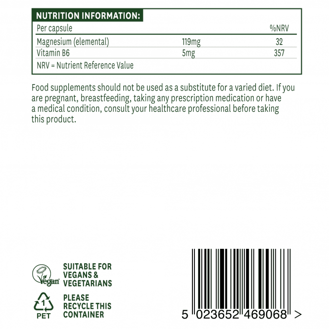 Magnézium-citrát + B6-vitamin (elemi magnézium-citrát) 119 mg 60 kapszula Natures Aid