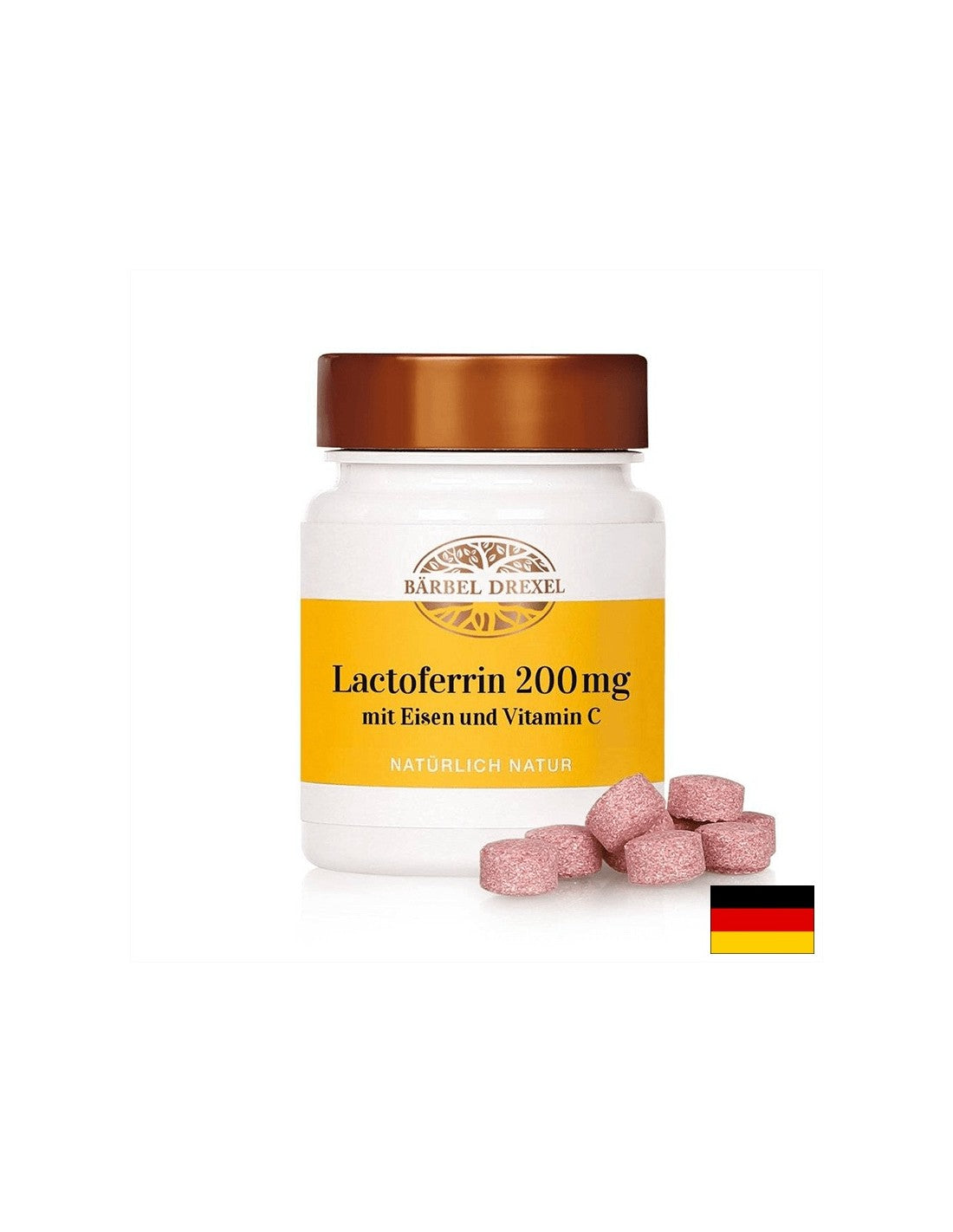 Laktoferrin + vas és C-vitamin csipkebogyóból - Immunerősítő, vérszegénység ellenes és tonizáló formula, 60 pasztilla
