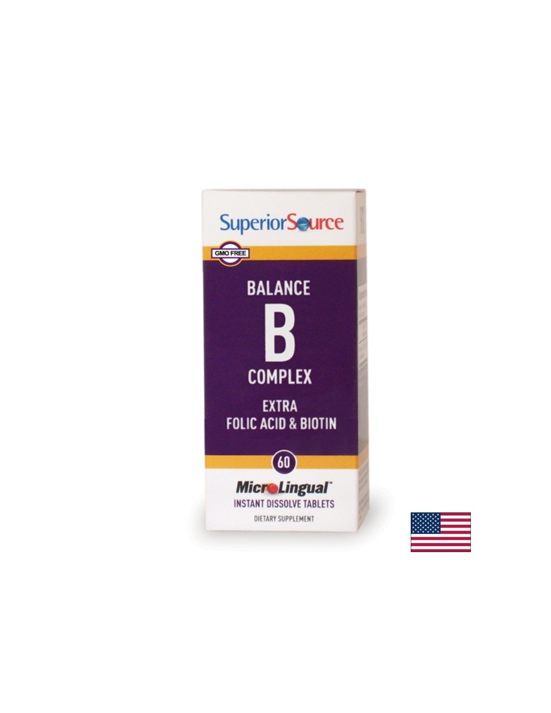 B-vitamin komplex, 60 nyelv alatti tabletta <tc>Superior Source</tc>