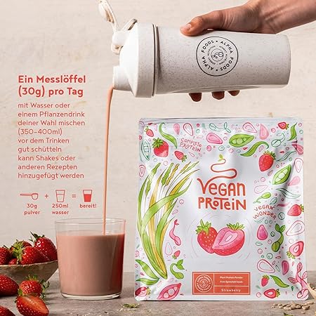 Vegán fehérje (eper) - 600 g