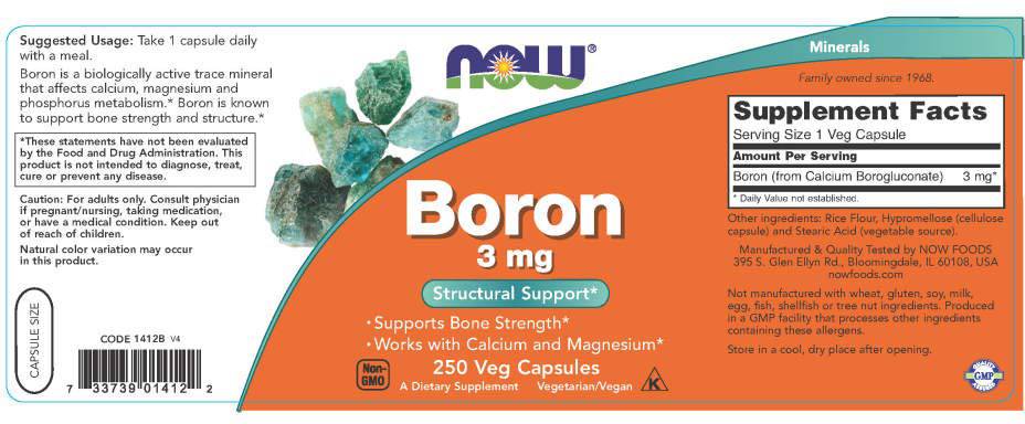 Boron 3 mg - 250 capsules - Nutra Best Europe