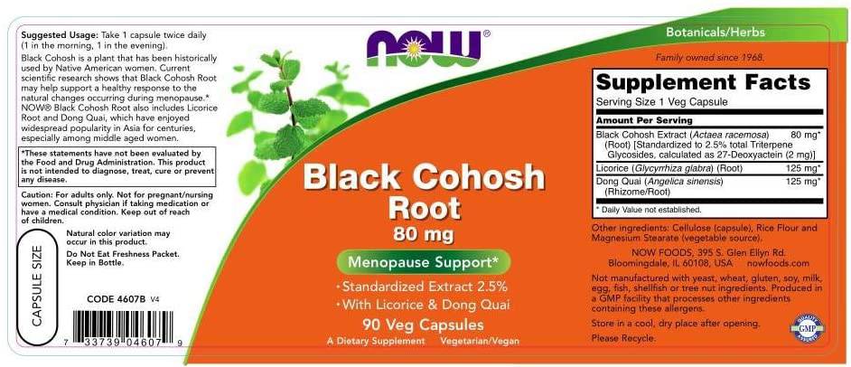 Black Cohosh Root 80 mg - 90 capsules - Nutra Best Europe