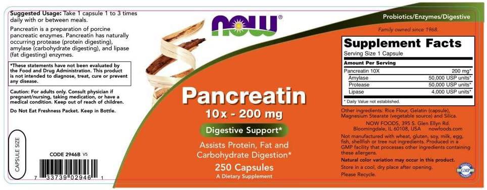 Pancreatin 2000 - 250 capsules - Nutra Best Europe