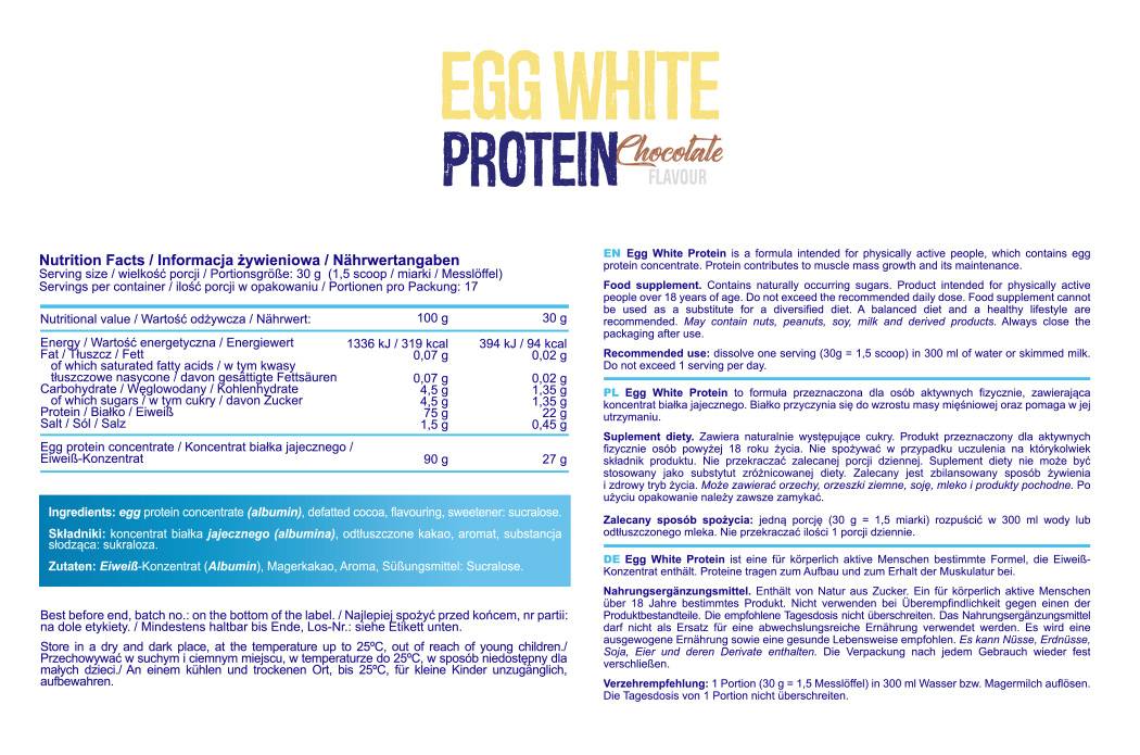 Egg White Protein - 510 grams - Nutra Best Europe