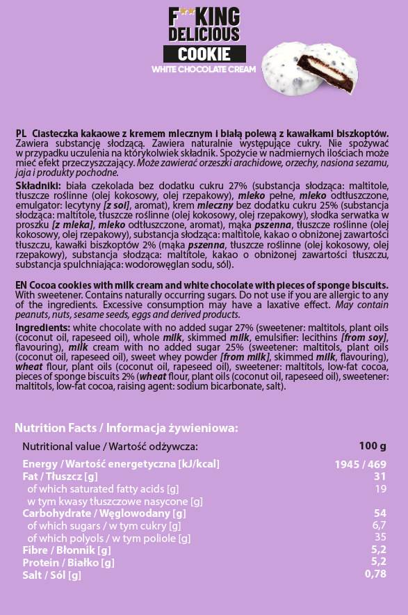 F**king Delicious Cookie | Protein Cookie 128 grams - Nutra Best Europe