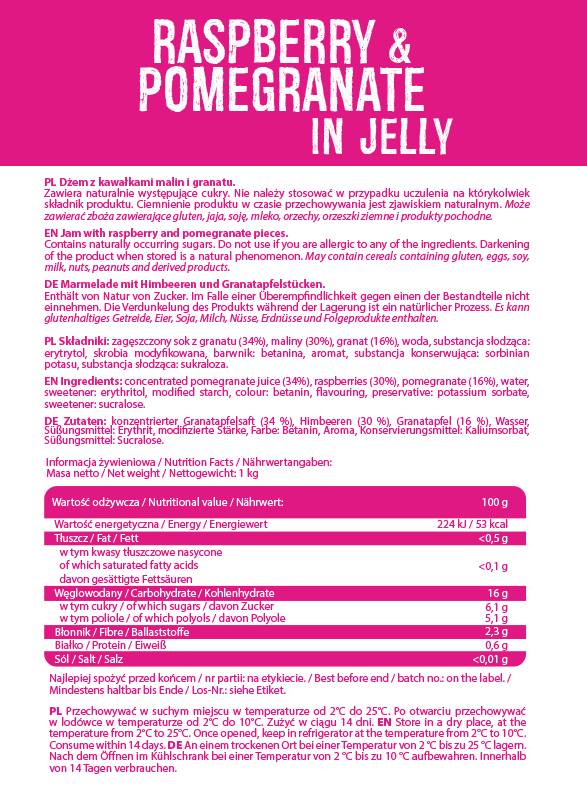 Frulove in Jelly | Raspberry & Pomegranate - 1000 grams - Nutra Best Europe