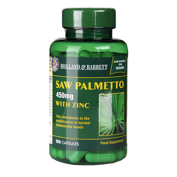 Saw Palmetto with Zinc (Saw Palmetto with Zinc) 100 vegan capsules HOLLAND & BARRETT - Nutra Best Europe