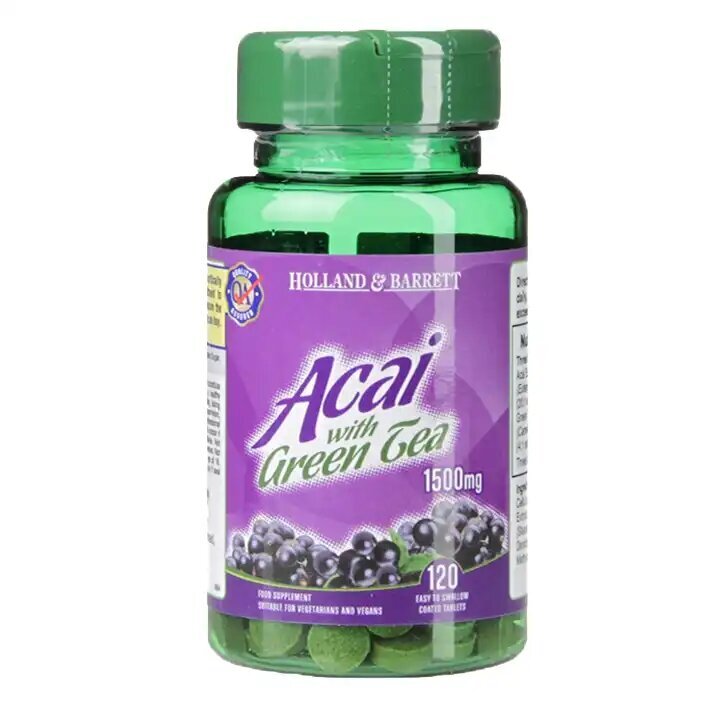Acai Berry 1500mg | with Green Tea - 120 Tablets - Nutra Best Europe