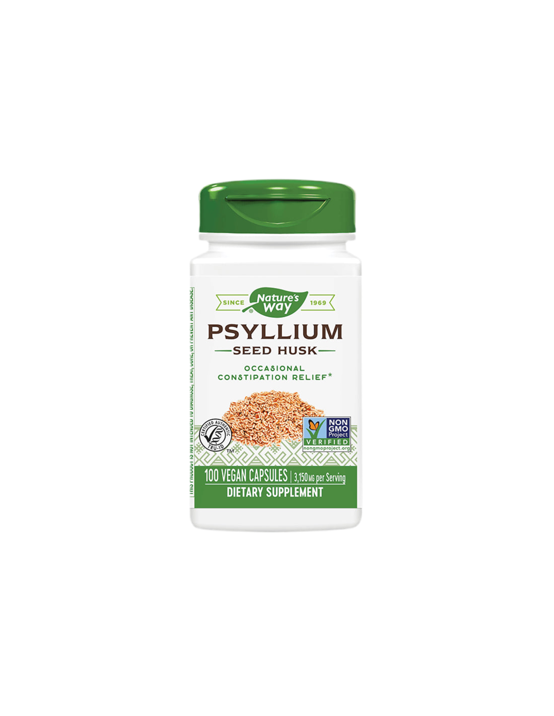 Psyllium Seed Husk 525 mg x 100 capsules Nature's Way - Nutra Best Europe