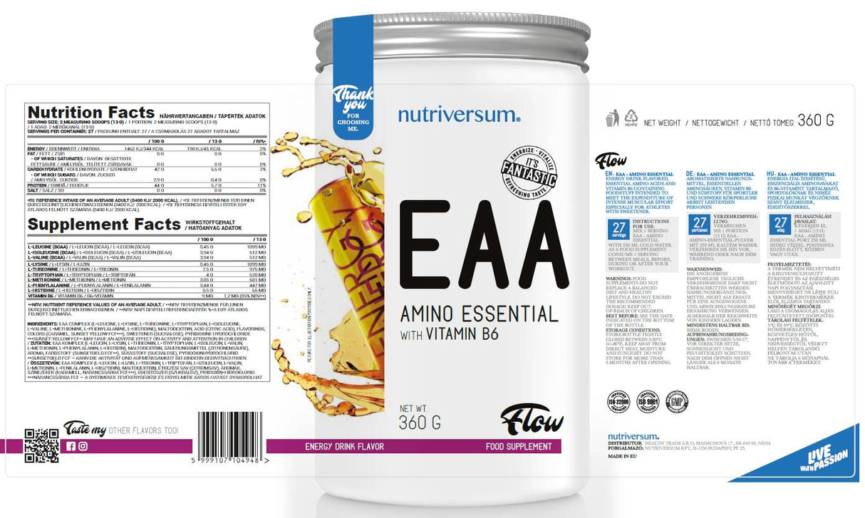 EAA Flow | Essential Amino Acids - 360 grams - Nutra Best Europe