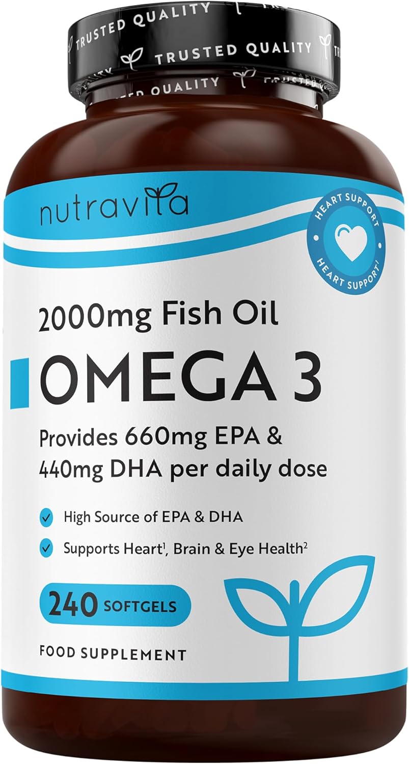 Omega-3 2000 mg /EPA 660 mg, DHA 440 mg/ Tiszta halolaj /240 kapszula, 120 adag/ <tc>Nutravita</tc>