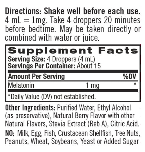 Melatonin 1mg - Liquid / 60ml - Nutra Best Europe