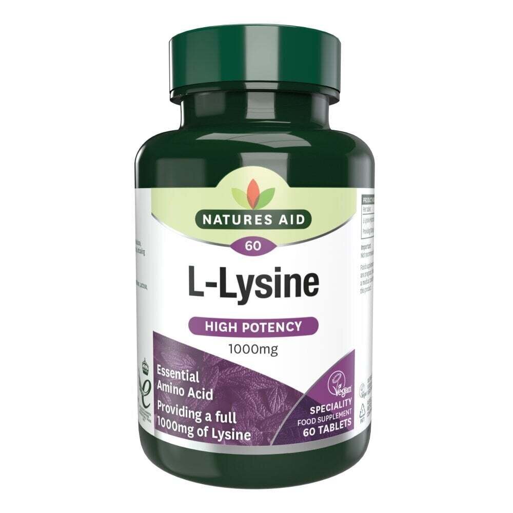 L-Lysine 1000mg 60 tablets NaturesAid - Nutra Best Europe