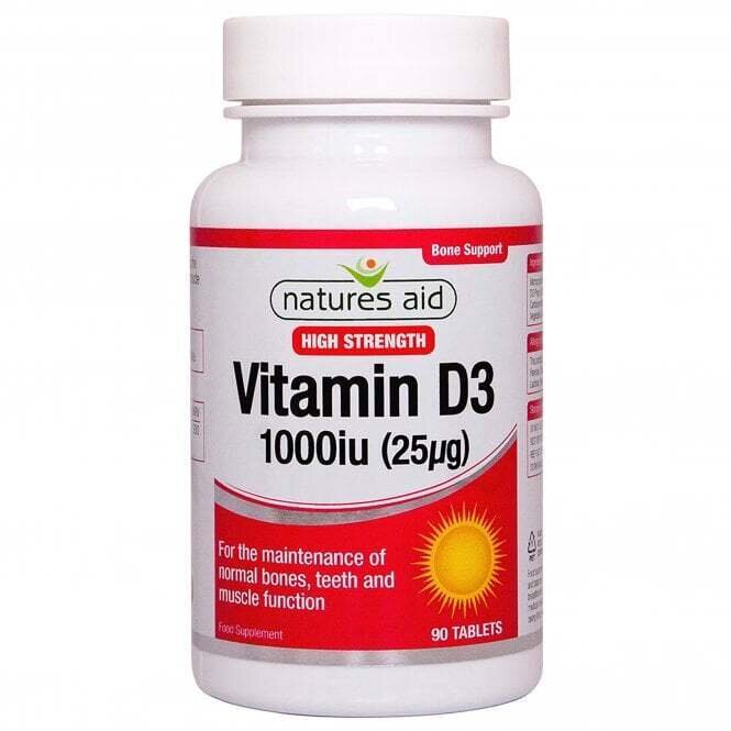 Vitamin D3 (Vitamin D3) 1000iu 90 tablets NaturesAid - Nutra Best Europe