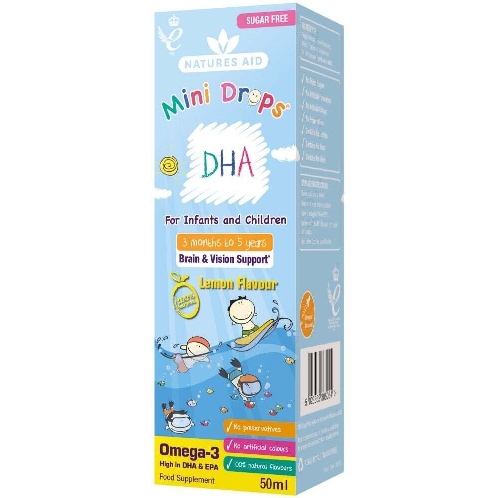 Omega 3 drops for children (Kids Omega-3 Mini Drops) 50ml NaturesAid - Nutra Best Europe