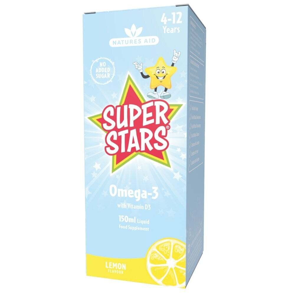 Omega 3 for children (Super Stars Omega-3) 6-12 years 150ml NaturesAid - Nutra Best Europe