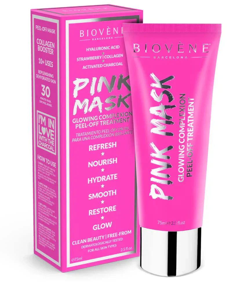 Hidratáló peeling maszk aktív szénnel és rózsaszín agyaggal - 75 ml