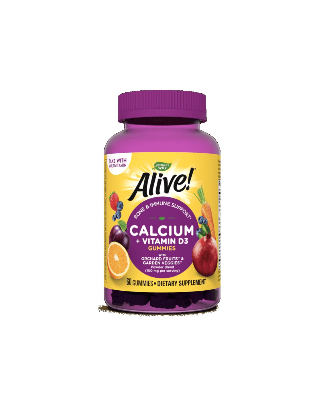 Alive! Calcium + Vitamin D3 250 mg - 60 gummies - Nutra Best Europe