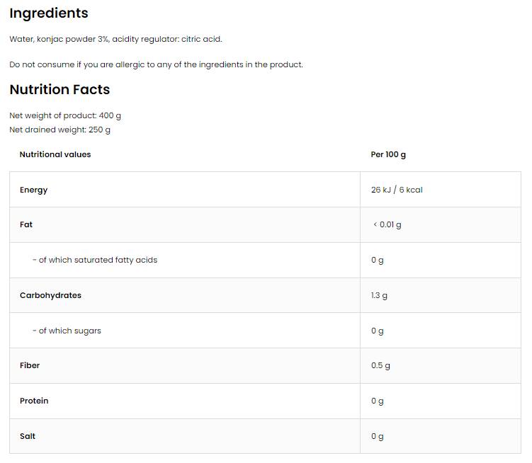 Diet Spaghetti / Keto-Friendly Low-Calorie Konjac Noodles 400 grams - Nutra Best Europe