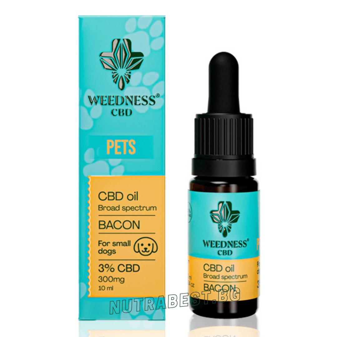 CBD масло 3% Широк спектър за малки кучета | Бекон (10 мл) Weedness CBD - Nutra Best Europe