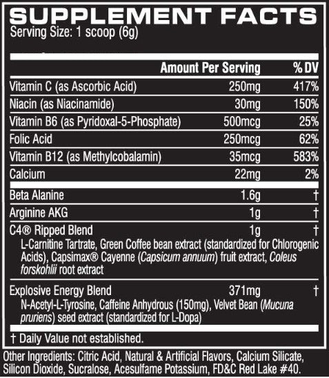 C4 Ripped Pre-Workout / 1 Serving - Nutra Best Europe
