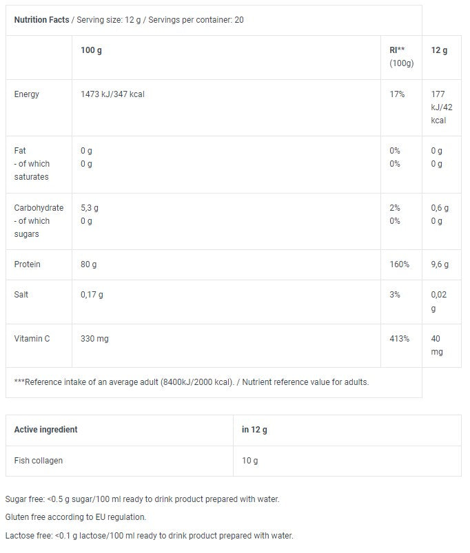 Marine Collagen Drink Powder - 0.240 kg - Nutra Best Europe