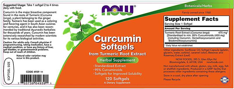Turmeric Curcumin Softgels 475 mg - 60 Softgels - Nutra Best Europe